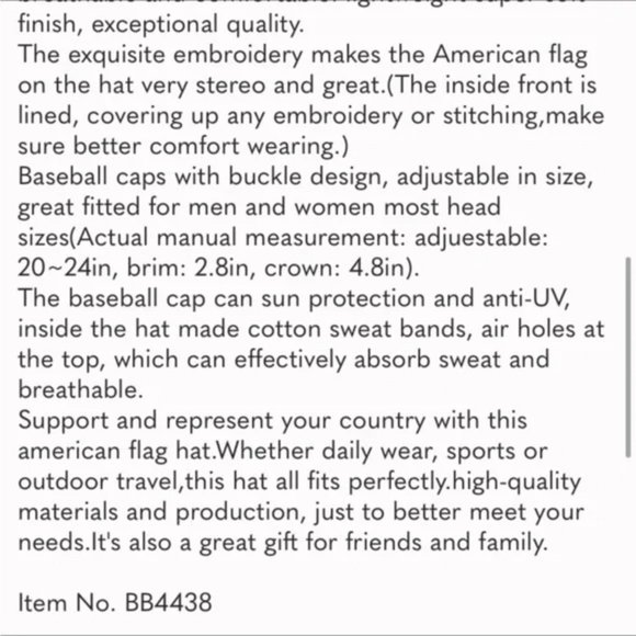 New American Flag Baseball Cap for Men - Picture 4 of 5
